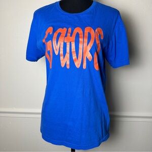 Gildan Royal Blue Short Sleeve Tee with Orange Front Script